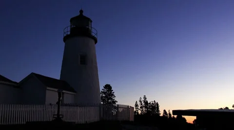 Pemaquid Lighthouse at dawn Stock Footage 31485289