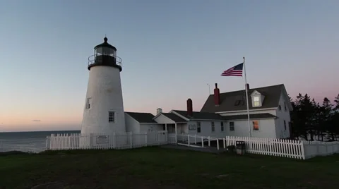 Pemaquid Lighthouse at daybreak. Stock Footage 31066281
