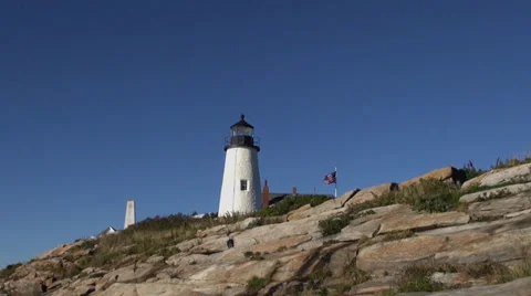 Pemaquid Lighthouse pan up and in Stock Footage 34135740
