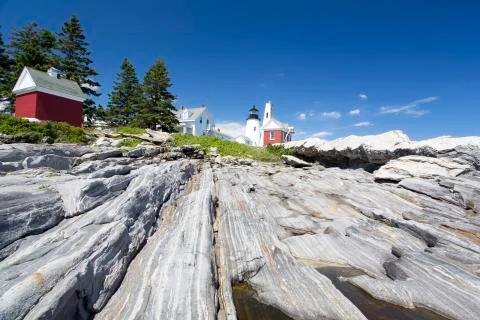 The Pemaquid Point lighthouse Stock Photos