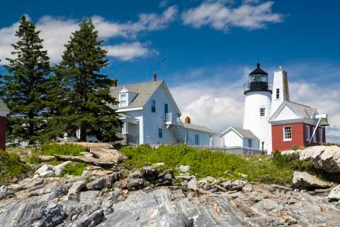 The Pemaquid Point lighthouse Stock Photos