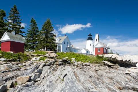 The Pemaquid Point lighthouse Stock Photos