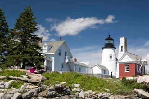 The Pemaquid Point lighthouse Stock Photos
