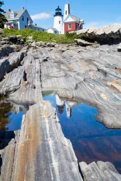 The Pemaquid Point lighthouse Stock Photos