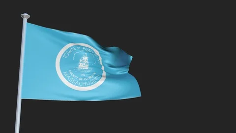 Pembroke - Loopable 3D flag animation with Alpha Channel and Transparency for Stock Footage 91051204
