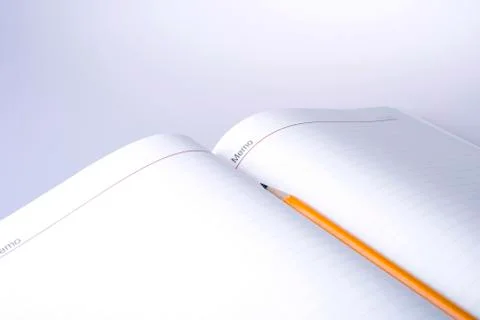 Pen above notes Foto stock