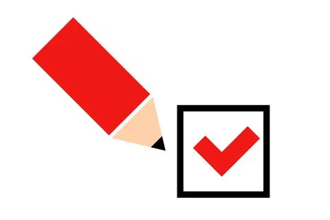 Pen and checkbox icon. Questionnaire. Vector. Stock Illustration