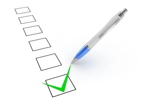 Pen and Checkboxes Stock Illustration