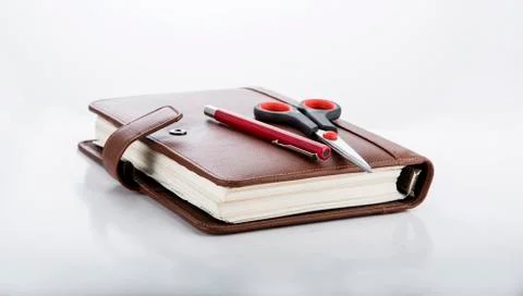 Pen and diary Foto stock