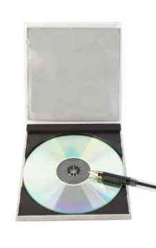 Pen and disk Stock Photos
