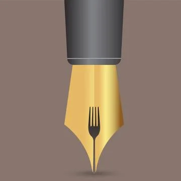 Pen and fork Stock Illustration