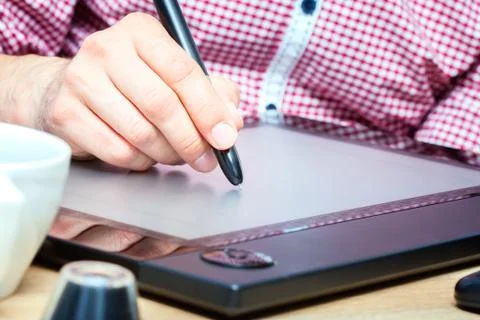 Pen and graphics tablet Foto stock