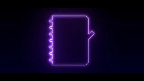 Pen and notebook in highlight and glow effect mp4 video Stock Illustration