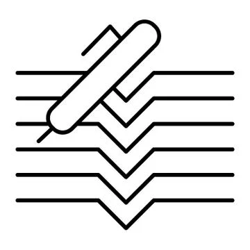 Pen and notebook thin line icon. Document vector illustration isolated on white Illustrazione stock