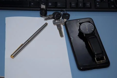 Pen and pencil objects, details, Stock Photos