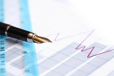 Pen and ruler Stock Photos
