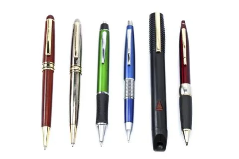 Pen arranged in a row Stock Photos