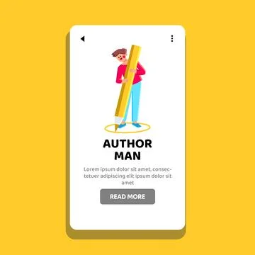 Pen author man vector Stock Illustration