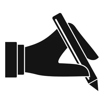 Pen biometric authentication icon, simple style Stock Illustration