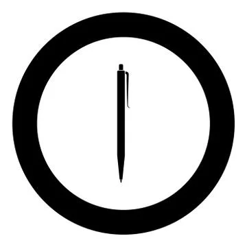 Pen black icon in circle vector illustration Ilustración de archivo