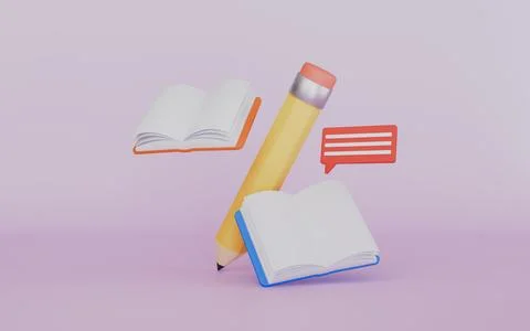 Pen book message chat for writing dialog notebook letter education concept 스톡 일러스트