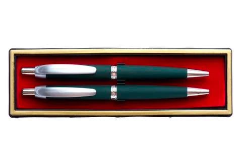 Pen in box macro Foto stock