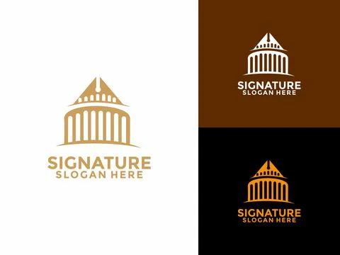 Pen Building logo design vector, Pen with Building logo design template Stock Illustration