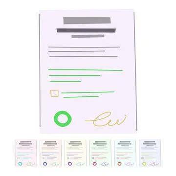 Pen business contract vector cartoon graphic Stock Illustration
