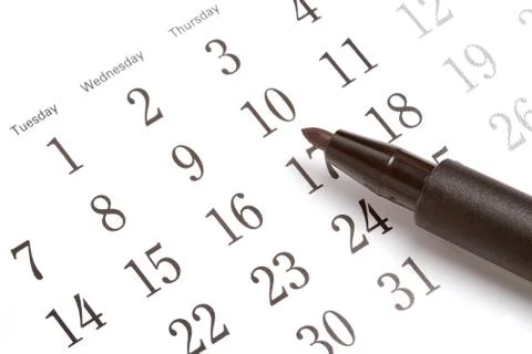 Pen on Calendar Foto stock