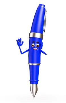 Pen character with hello pose Stock Illustration