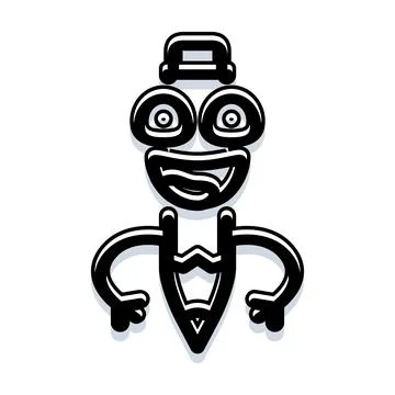 Pen character smiling with creative design illustration Stock Illustration