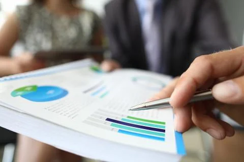 Pen chart business group. Problem chart collection Stock Photos