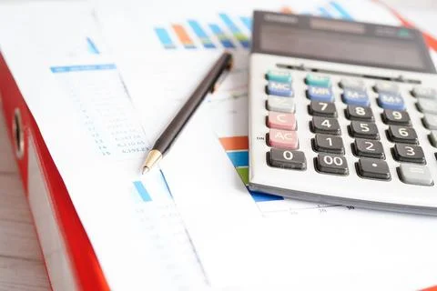 Pen on chart or graph paper. Financial, account, statistics and business da.. Stock Photos