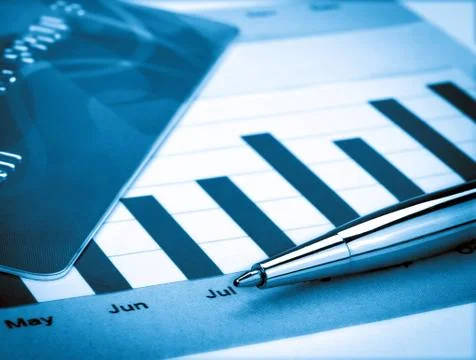 Pen on the Chart Stock Photos