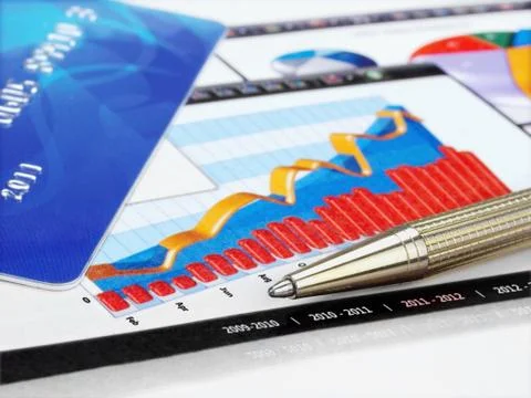 Pen on the Charts Stock Photos