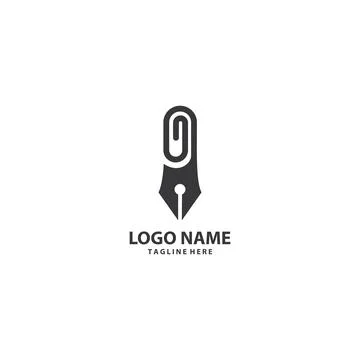 Pen clip logo design vector Stock-Illustration