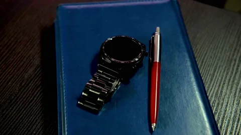 Pen clock and diary Video stock 144779728