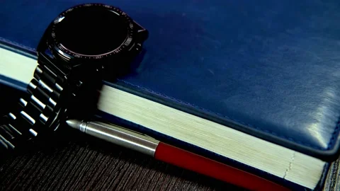 Pen clock and diary Video stock 144779955