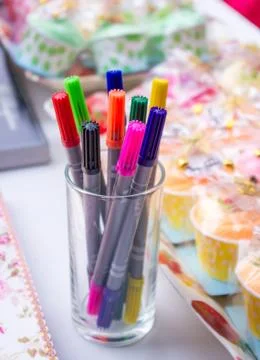 Pen colors Stock Photos