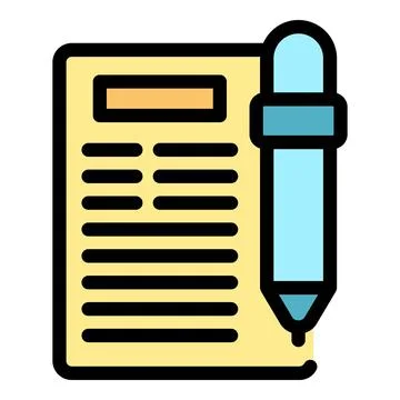 Pen completing a contract signing or writing notes on a document Stock Illustration