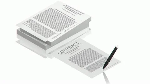 Pen on the contract papers Stock Footage 11883154