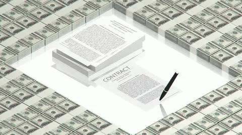 Pen on the contract papers Stock Footage 11883231