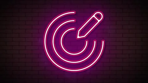 Pen creative create in neon effect mp4 video Illustrazione stock