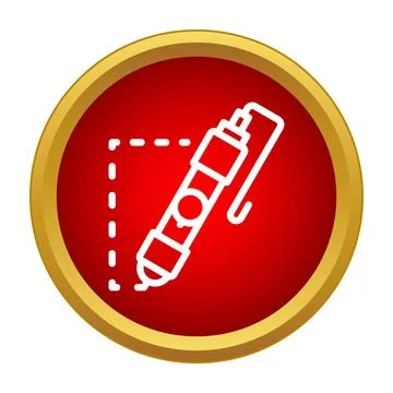 Pen drawing a dashed line in red circle Illustrazione stock
