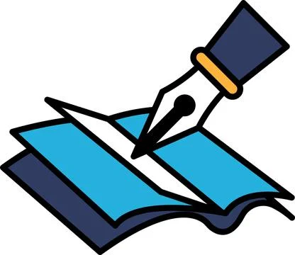 A pen is drawing on a piece of paper Stock Illustration