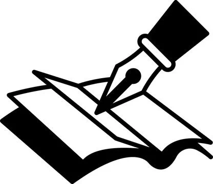 A pen is drawing on a piece of paper Stock Illustration
