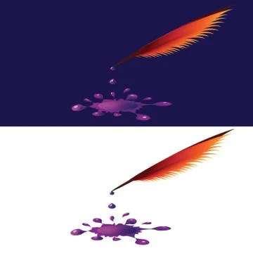 The pen with a drop of the ink blot Stock Illustration