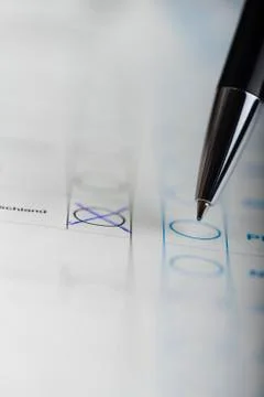 Pen on an election form Foto stock