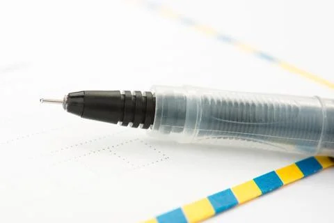 Pen on an envelope Stock Photos