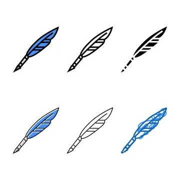 Pen feather soft concepts fluffy color icon vector Stock Illustration